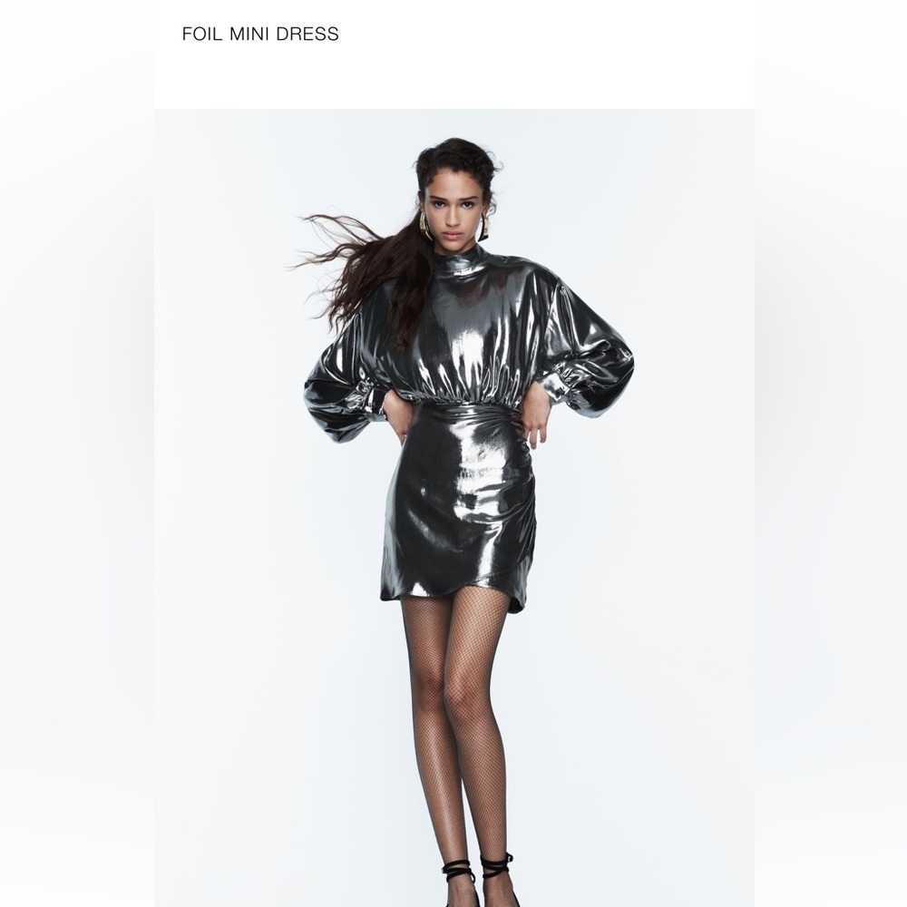 NWT Zara Foil mini dress. Size XS.